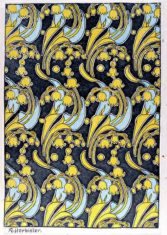 Swirl: Abstract art deco design with stylised flowers