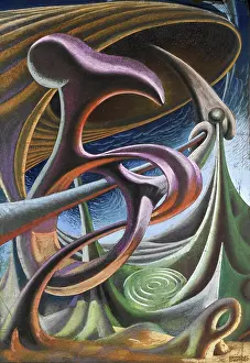 Metallic: Abstract painting of fluid forms