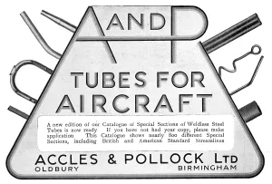 Accles: Accles & Pollock Tubes For Aircraft 1929