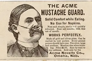 Napkins: Acme Moustache Guard advertisement