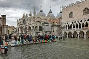 Wellies: Acqua alta in St Mark's Square, Venice, Italy