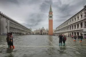 Wellies: Acqua alta in St Mark's Square, Venice, Italy