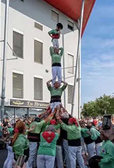 Pyramid: Acrobats, Gilbert Brutus Stadium, Perpignan, France