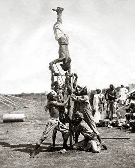 Acrobats: Acrobats, India, circa 1880s
