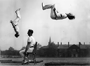 Somersault: Acrobats at the somersault training