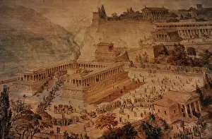 Hellenistic: The Acropolis at Pergamon. Turkey. Altar of Zeus. Imaginary
