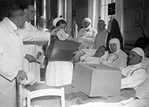 Ballot: Act of voting at a hospital in Berlin on the