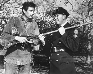 Promotions: Actor Fess Parker in the frontier costume of Davy