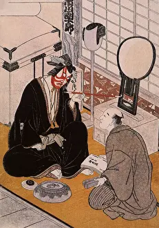 Announcer: The Actor Ichikawa Danjuro V in His Dressing Room