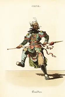 Comedien: Actor playing a general in the Peking Opera, 18th century
