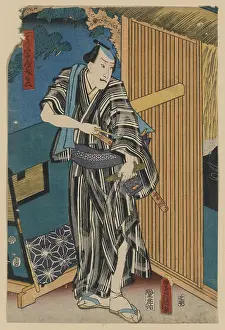Palanquin: An actor in the role of Ichimonjiya Saibei