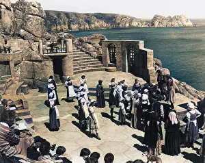 Actors performing, Minack Theatre, Penzance, Cornwall