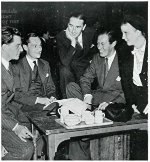 Jul19: Actors revising script before show opening, September 1939