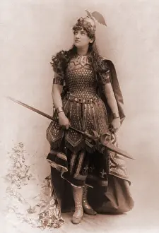Wagnerian: Actress dressed as Wagnerian heroine, Brunhilde. ?