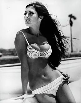 Grit: Actress Grit Freyberg modeling a bikini on a boat