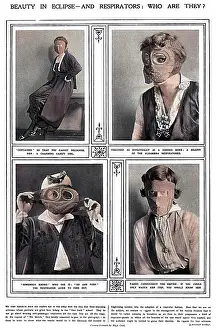 Respirator: Actresses posing in gas masks, WW1