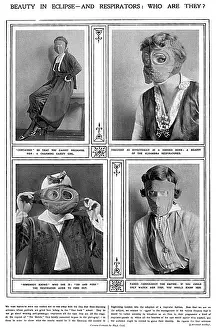 Respirator: Actresses posing in gas masks, WW1