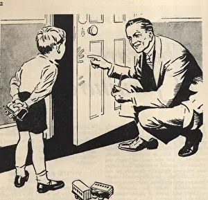 Handprints: Advertising - 1940's, father, son, handprints