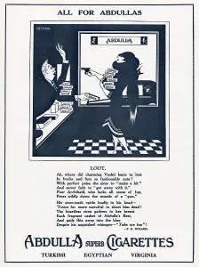 Robber: Advert for Abdulla cigarettes 1926