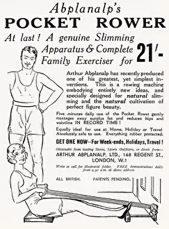 Portable: Advert for Abplanalp's Power Rower 1935