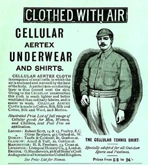 Shirts: Advert for Aertex Cellular Underwear and Shirts