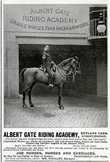 Hack: Advert for Albert Gate Riding Academy 1900