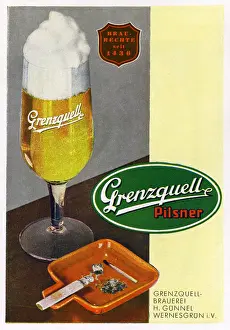 Pilsner: advertising, alcohol, beer, Grenzquell Pilsner