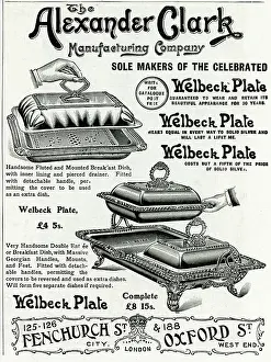 Entree: Advert for Alexander Clark breakfast dishes 1904