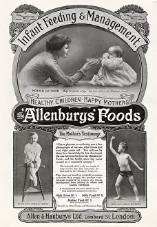 Allenburys: Advert for Allenburys Infant Feed 1910