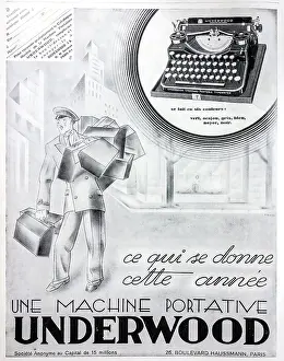 Underwood: Advertisement for American Underwood portable typewriters