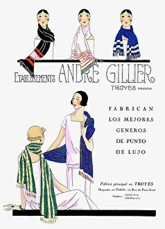 Scarves: Advertisement for Andre Gillier knitwear