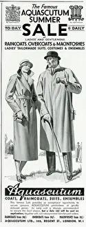 Raincoats: Advert for Aquascutum coats 1934