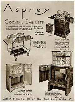 Chromium: Advert for Asprey cocktail cabinets 1936