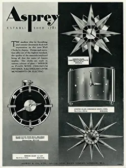 Mantel: Advert for Asprey sunburst clocks 1934