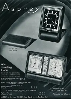 Pigskin: Advert for Asprey travel clocks 1936