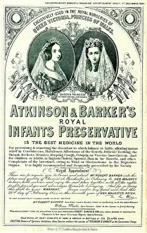 1869: Advert, Atkinson & Barker's Royal Infants Preservative