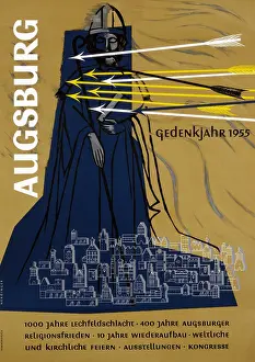 Lechfeld: advertising, Augsburg, Germany, commemorative