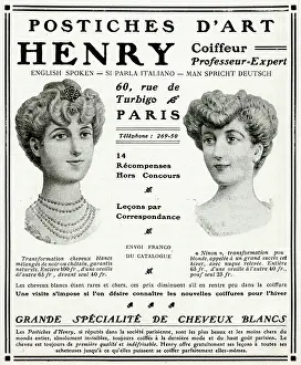 Mar16: Advert for B Henry hairstyles 1906