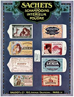 Shampoo: Advert for Baudot's shampoo sachets 1922