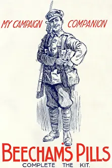 Rucksack: Advert for Beecham's Pills featuring British soldier 1916
