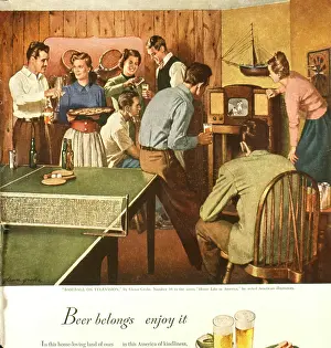 Socialising: Advertisement for beer