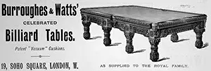 Burroughes: Advert for Billiard table 1897