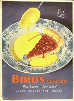 Custard: Advertisement for Bird's Custard with treacle tart