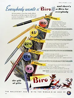Pounds: Advertisement for the Biro ballpoint pen
