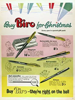 Pens: Advertisement for the Biro ballpoint pen