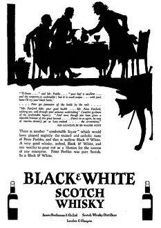 Gauntlet: Advertisement for Black & White Whisky