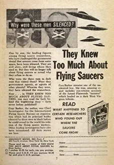 Silenced: Advertisement for a book about flying saucers