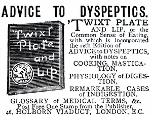 Offer: Advertisement for booklet offering advice to dyspeptics
