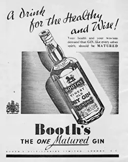 Booths: Advert for Booths Gin, 1937