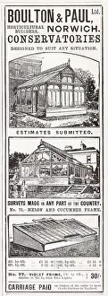 Conservatories: Advert for Boulton & Paul, Ltd, conservatories 1899